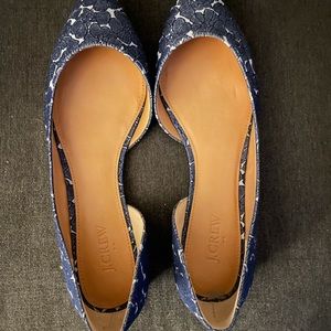 Brand New J Crew navy and white flat size 10.5